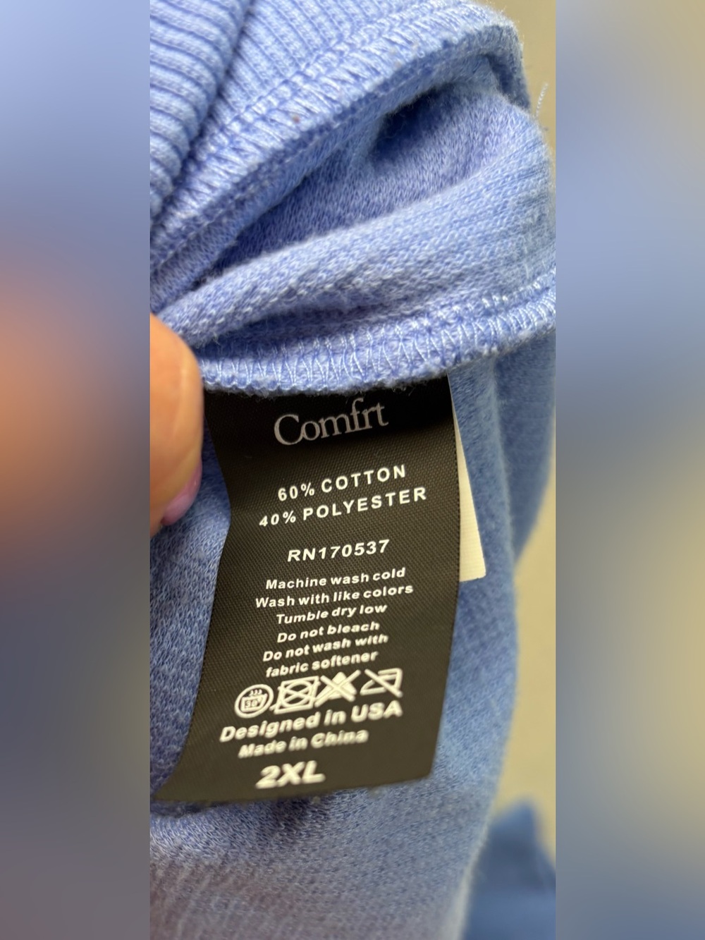 Comfrt Allure Blue Waffle Lounge Set 2XL Periwinkle Matching Cozy Athleisure - Picture 7 of 12